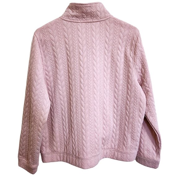 Robert Louis Zipped Stand Up Collar Dusty Rose Pink Cable Pattern Jacket… - Picture 5 of 16